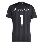 Nogometni Dresovi Liverpool A. Becker 1 Golmanski 2025-26 Crna Kratkih Rukava